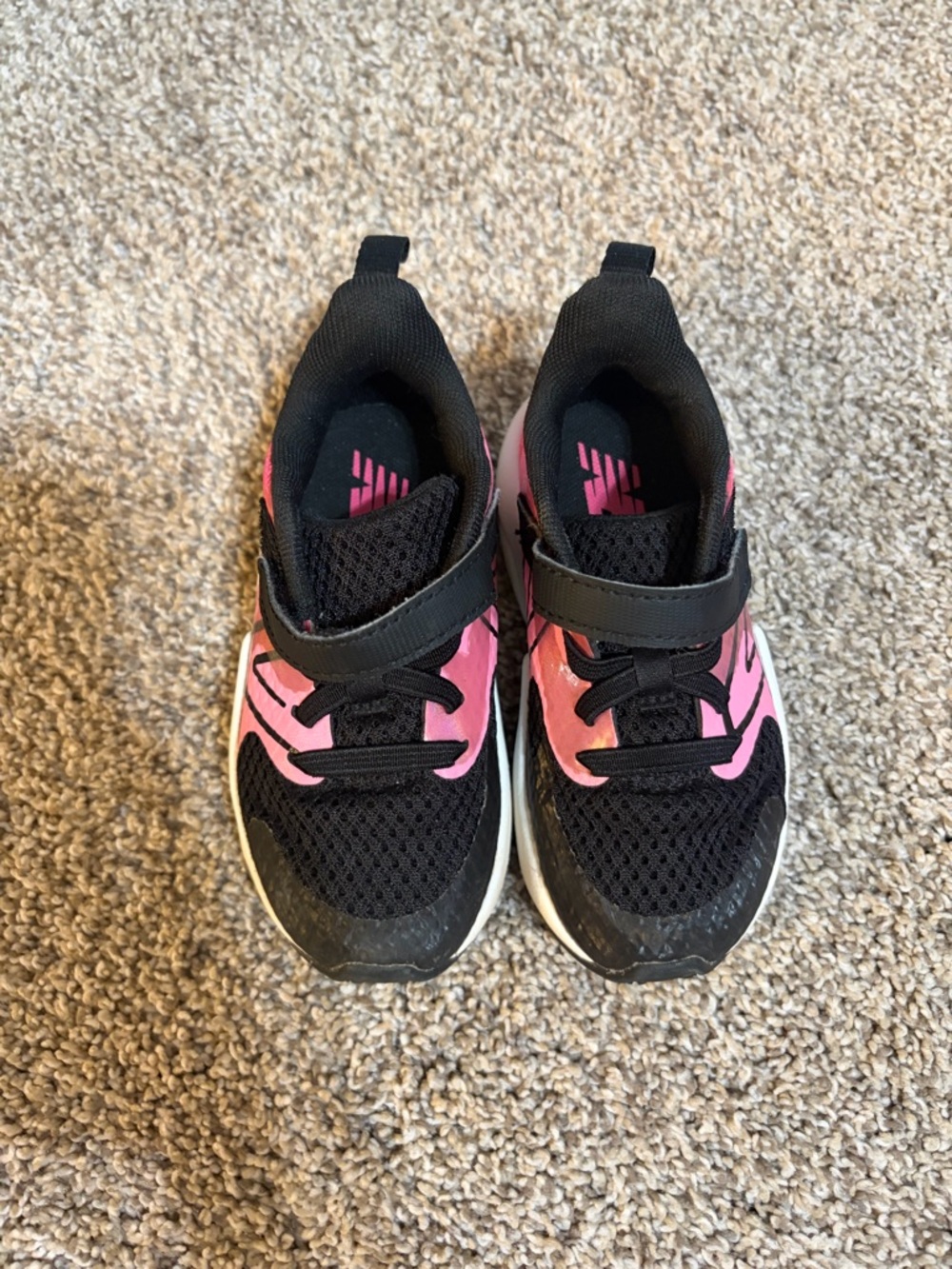 New Balance Kids Black and Pink Athletic Sneakers
